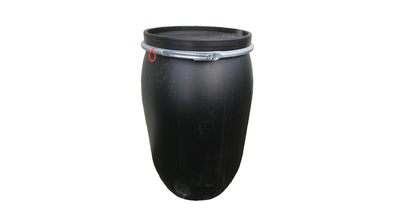 Plastfat 220 liter med klemring