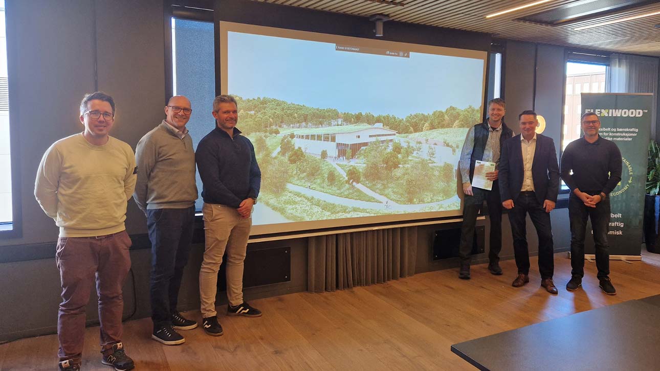 Samspillsteamet fra venstre: Mathias Henriksen og Morten Solum (Betonmast), Peter Sundbø Norreen (Ragn-Sells), Kristian Gjestemoen (Betonmast), Vidar Svenning Olsen (Ragn-Sells) og Erik Sætran Gustavsen (Betonmast). Foto Betonmast